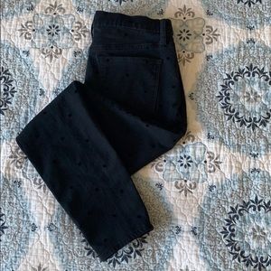 Gap Velvet Polka Dot Straight Leg Skinny Jeans